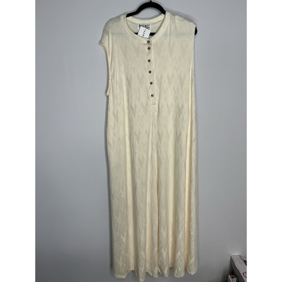 Bucket List Pants - Bucket List Doing Things Jumpsuit In Ivory Sz: L NWT $80 Boho Hippie Vibe
